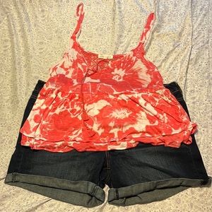 Aéropostale Two Tiered Ruffled Tank Top
